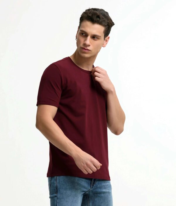 Trendy Mens Maroon T-Shirt Regular Fit