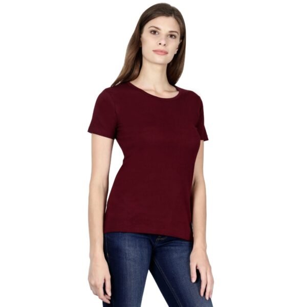 Trendy Graceful Women Merun T-Shirt