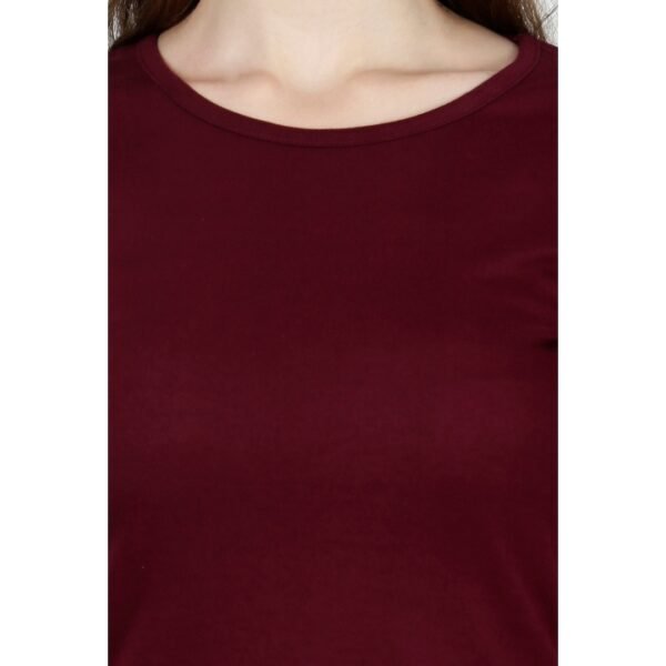 Trendy Graceful Women Merun T-Shirt - Image 3