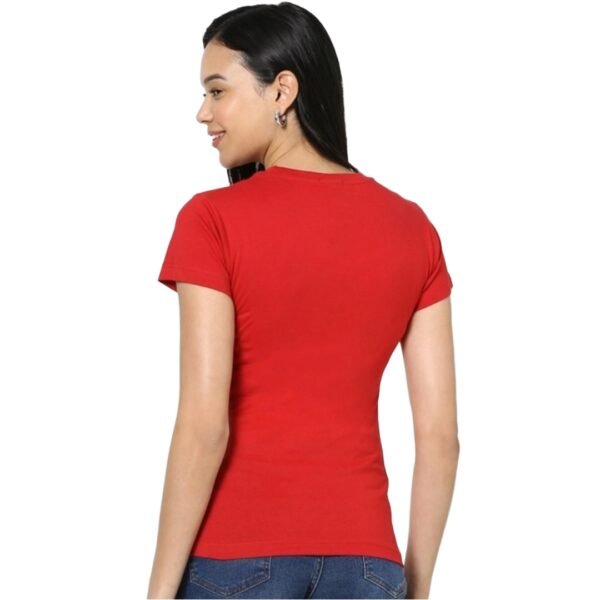 Trendy Graceful Women Red T-Shirt - Image 2