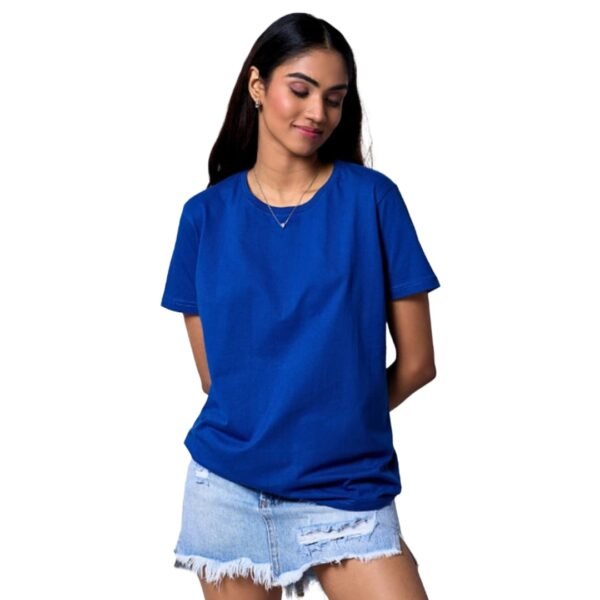 Trendy Graceful Women Royal Blue T-Shirt