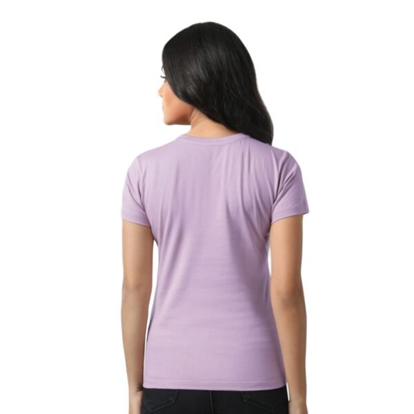Trendy Graceful Women Lilac T-Shirt - Image 3