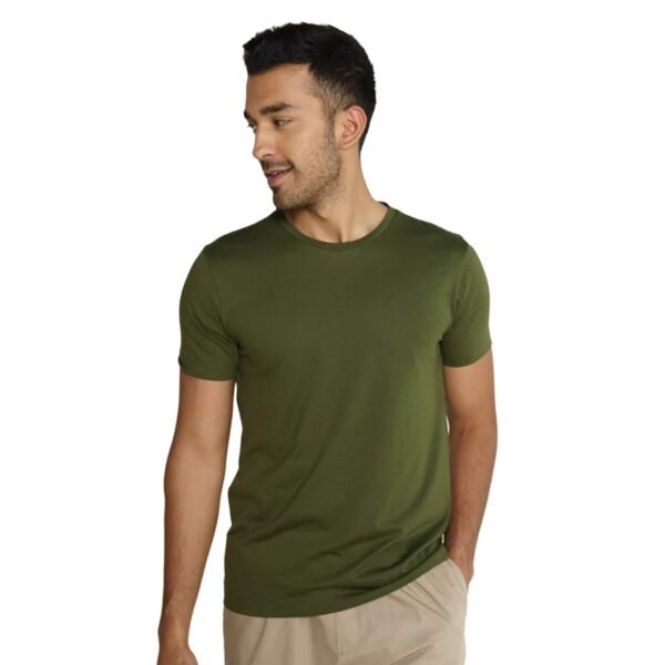 Trendy Mens Olive Green T-Shirt Regular Fit
