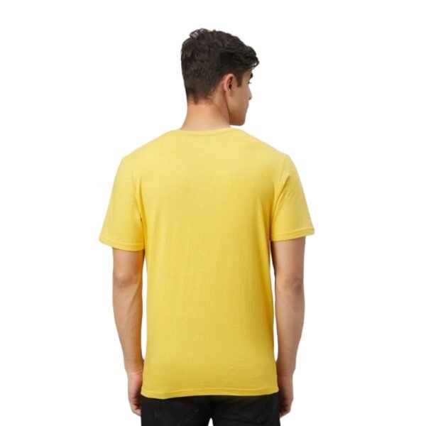 Trendy Mens Yellow T-Shirt Regular Fit - Image 3