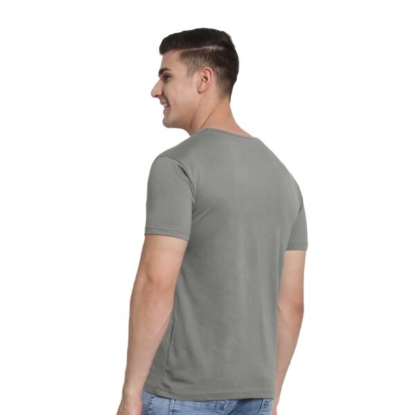 Trendy Mens Grey T-Shirt Regular Fit - Image 2