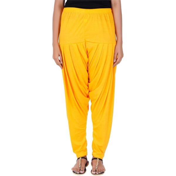 Women Viscose Yellow Patiala Pant - Image 4