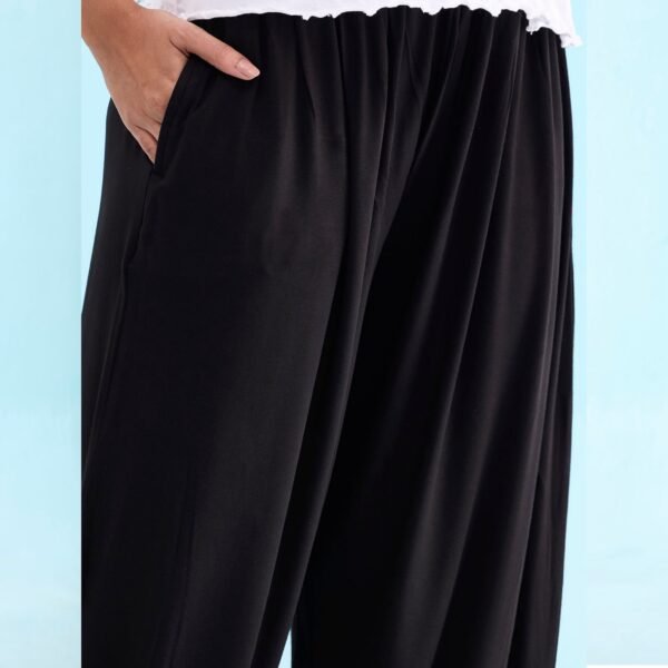 Women Viscose Black Patiala Pant - Image 3