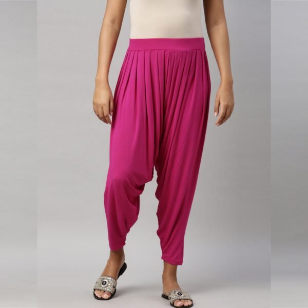Women's Viscose Pink Patiala Pant - Image 3