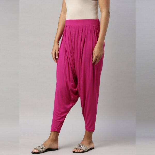 Women's Viscose Pink Patiala Pant - Image 2