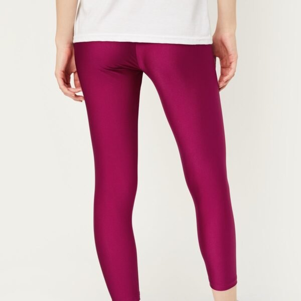 Women Shimmer Ankle Length Pink Leggings - Image 2