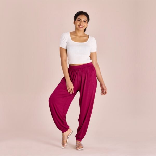Women Viscose Maroon Patiala Pant