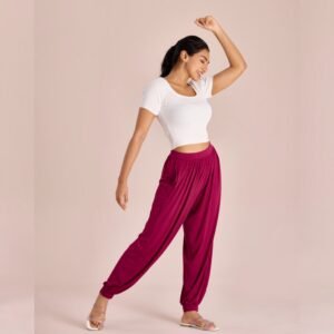 Women Viscose Maroon Patiala Pant