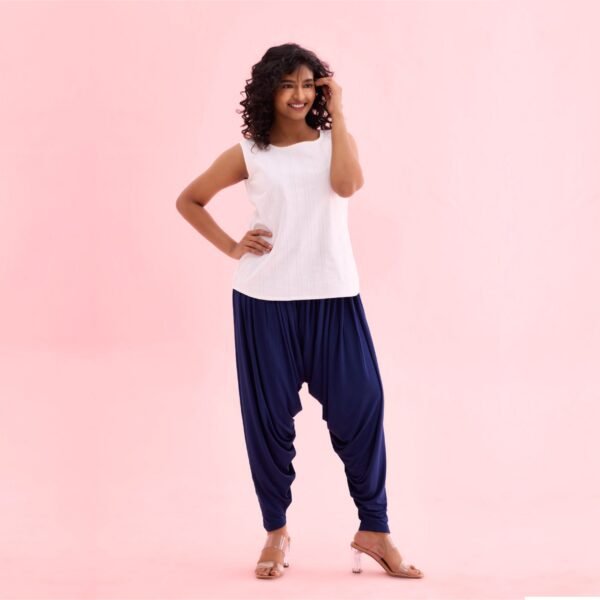 Women Viscose Navy Blue Patiala Pant