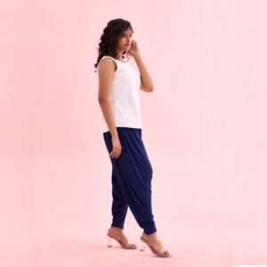 Women Viscose Navy Blue Patiala Pant