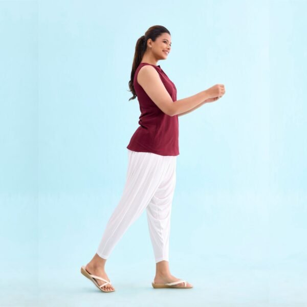 Women Viscose White Patiala Pant - Image 2