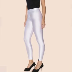 Women Shimmer Ankle Length White Leggings