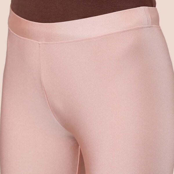 Women Shimmer Ankle Length Rose Gold Leggings - Image 4