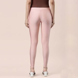 Women Shimmer Ankle Length Rose Gold Leggings