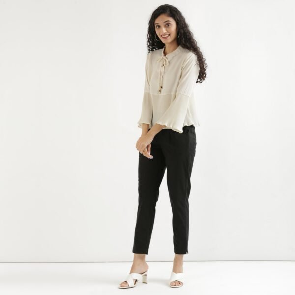 Women Kurti Straight Pant Black