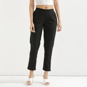 Women Kurti Straight Pant Black