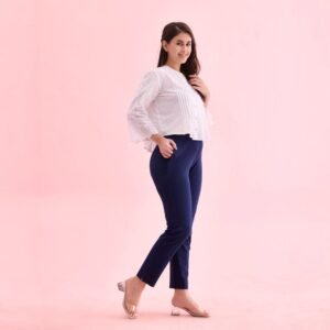Women Kurti Straight Pant Navy Blue