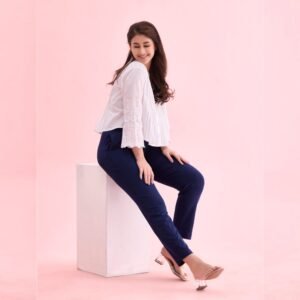 Women Kurti Straight Pant Navy Blue
