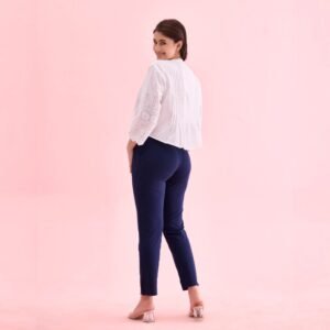 Women Kurti Straight Pant Navy Blue