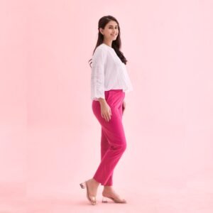 Women Kurti Straight Pant Rani Pink