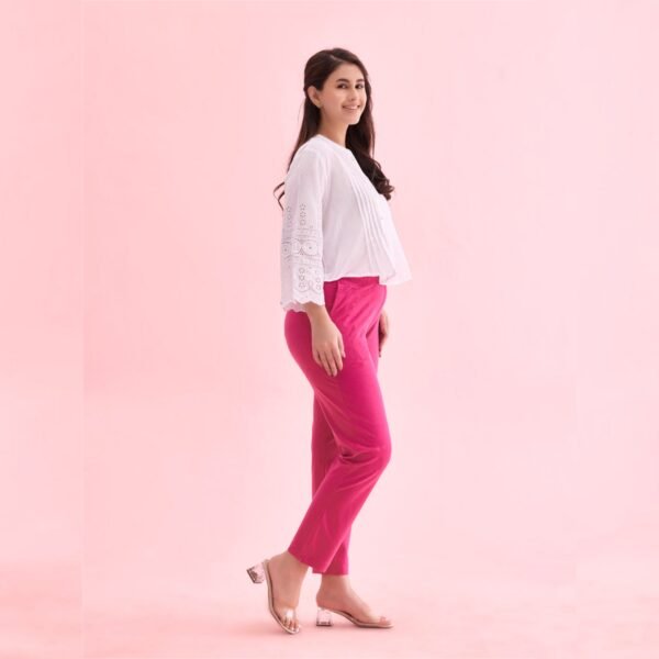 Women Kurti Straight Pant Rani Pink - Image 3