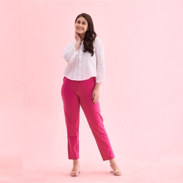 Women Kurti Straight Pant Rani Pink