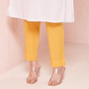 Women Kurti Straight Pant Yellow