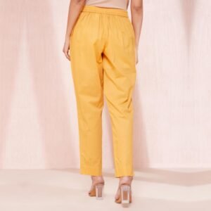 Women Kurti Straight Pant Yellow