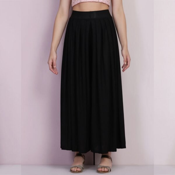 Women Elephant Palazzo Pant Black - Image 3