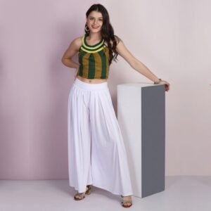 Women Elephant Palazzo Pant White