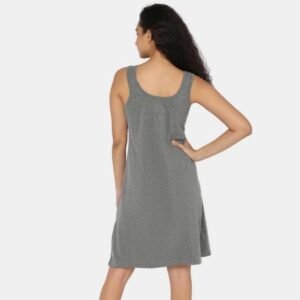 Grey Knee Length Women Night Slip